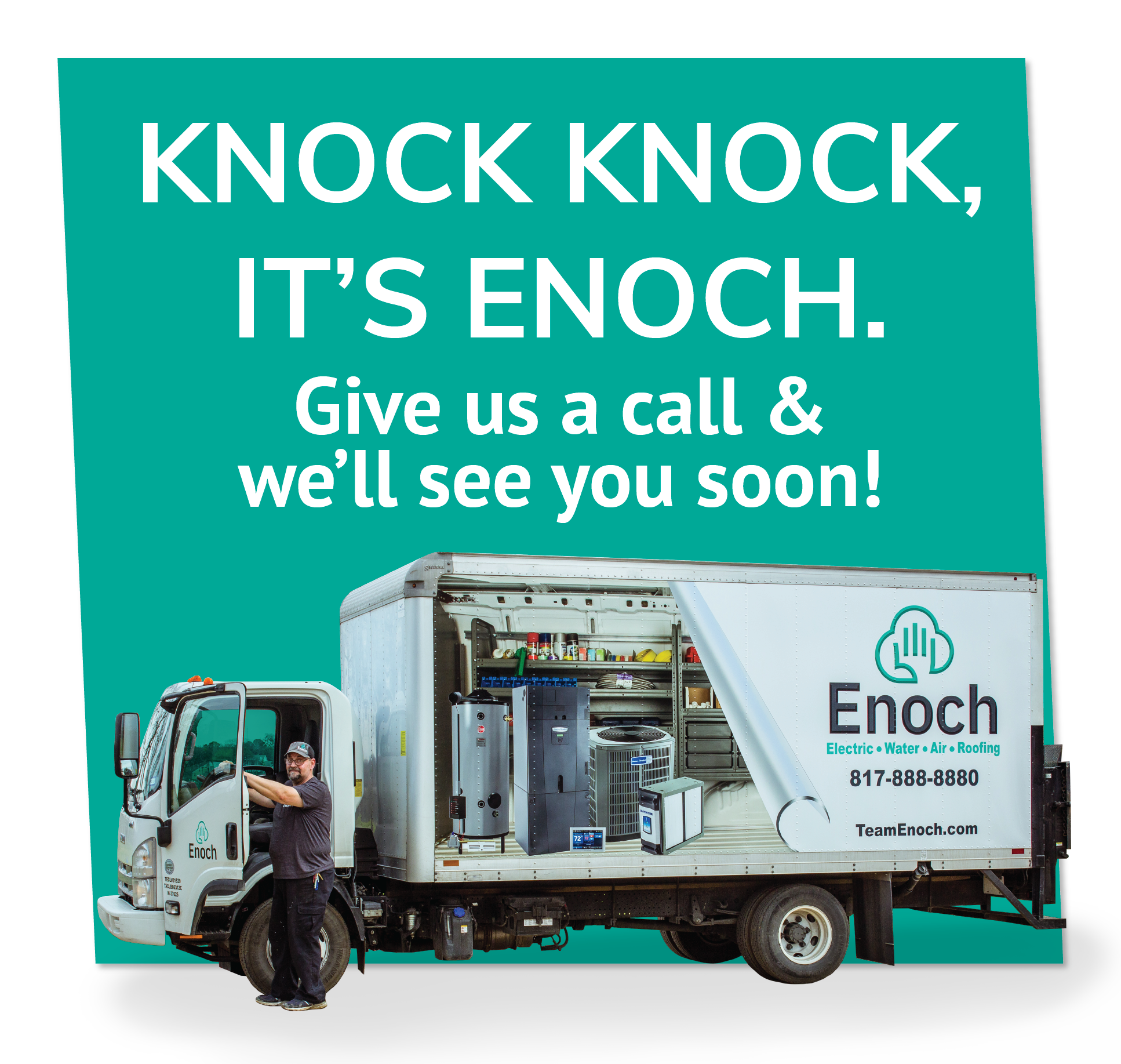 knock knock it's enoch mobile call to action banner